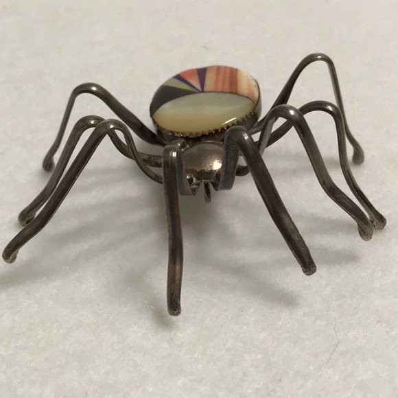Zuni Inlay Spider Brooch and Pendant - Picture 5 of 7